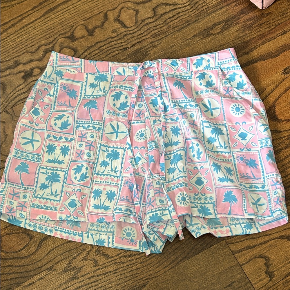 Sigrid Olsen Pink & Teal Tropical Print Women's Shorts